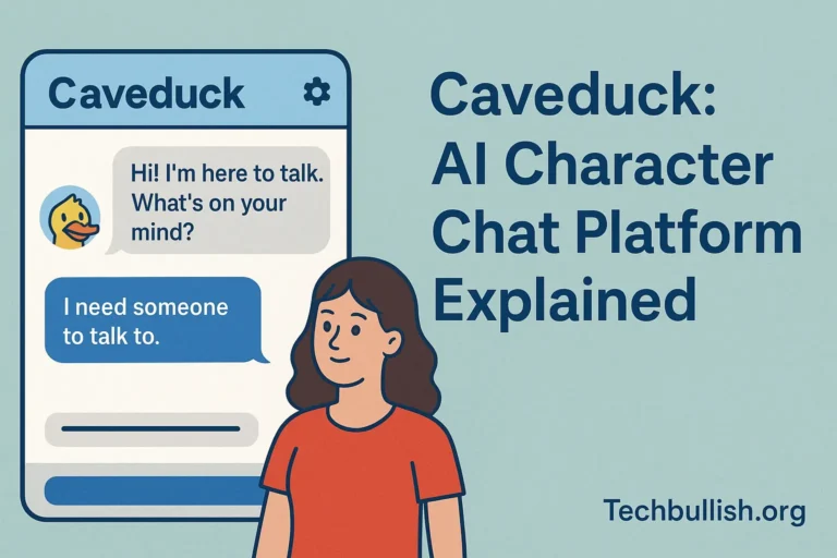 Caveduck AI character chat platform interface