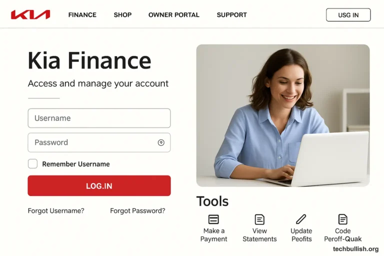 Kia Finance mobile app login screen for fast access