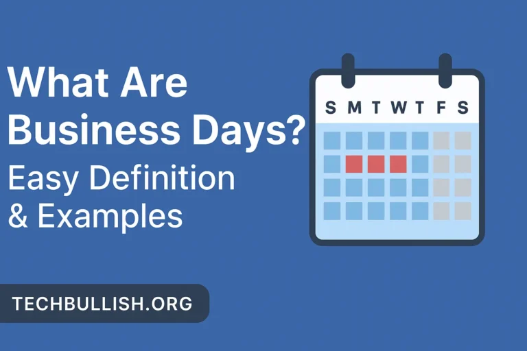 Calendar showing weekdays as business days and weekends marked off